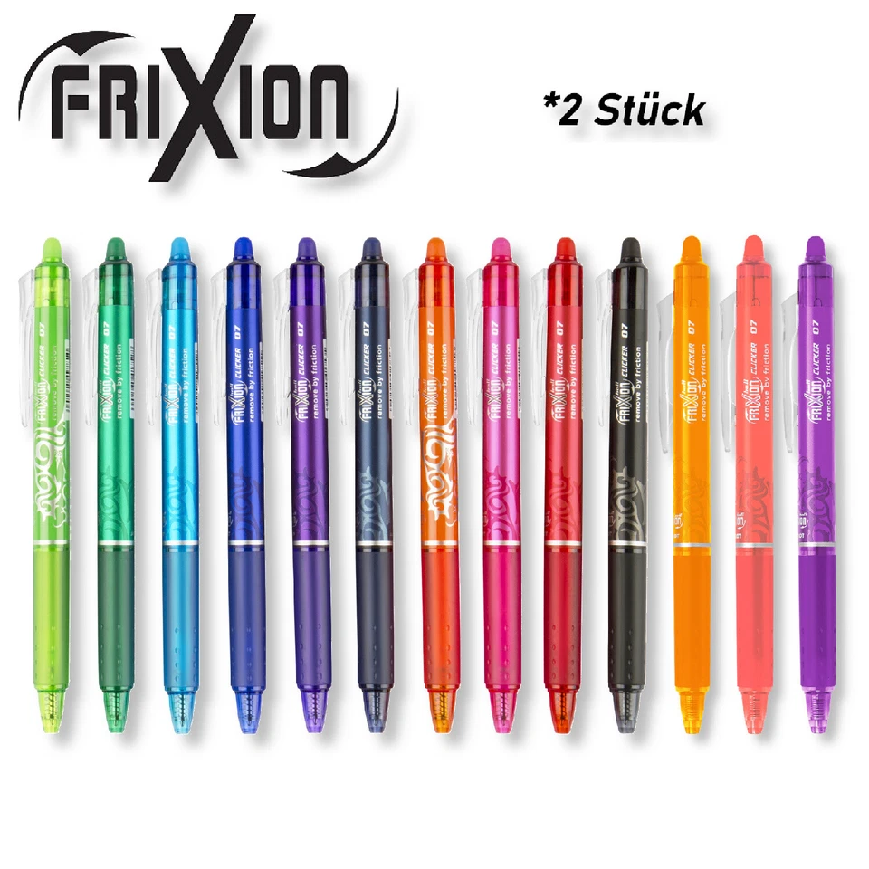 Pilot Frixion Ball 0,7 Tintenroller Stift radierbart Clicker 2 Stück - Bild 1 von 1