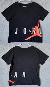 Nike Air Jordan Black Jumpman Spellout Wrap Logo Graphic T Shirt Youth Size M - Picture 1 of 12