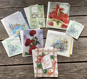 Beautiful Vintage Set Of 2 Anniversary, 4 Congrats, 2 Gift Cards with Envelopes - Picture 1 of 8