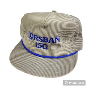 Vintage Lorsban 15G Cord Snapback Seil Mütze grau blau Horizont Made in USA - Bild 1 von 9