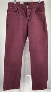 Nudie Jeans Co Mens 33x34 Sleepy Sixten Burgundy Button Fly Jeans - Picture 1 of 3
