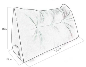 Kopfteil Dreieckskeil Bettauflage Lesen-Rückenlehne Kissen-KING - Bild 1 von 3