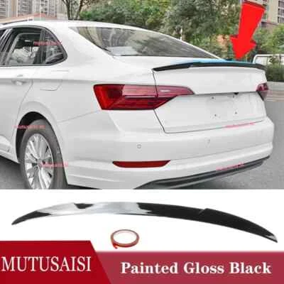 Fits VW Jetta MK7 2019-2024 Glossy Black Rear Trunk Lip Spoiler Wing Blade Style - Image 1 of 4