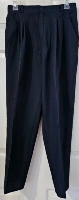 VTG Kathie Lee Womens Sz 10P (28" 26 1/4")Dress Pants ~Pleated Front ~ Black~EUC - Image 1 of 4