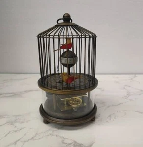 Rare Good Brass Birdcage Mechanical Table Clock  Decor - Picture 1 of 11