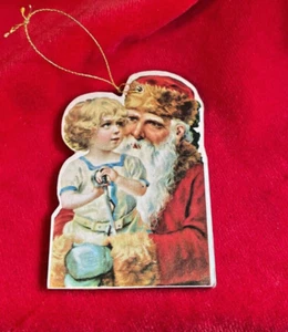 Weihnachten hängender Weihnachtsmann Pappschmuck - Bild 1 von 4
