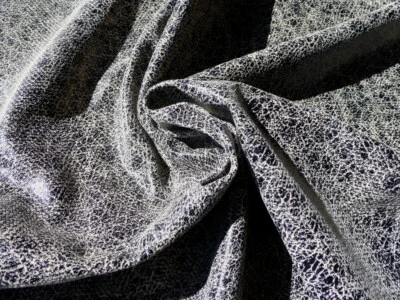 Pigskin leather hide Granite Stone Texture Print Black & White smooth finish - Image 1 of 4