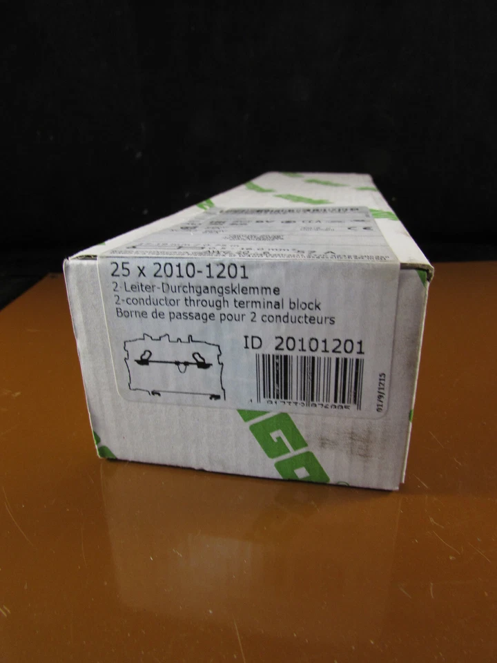  WAGO 2010-1201 Feed-Thru Terminal Block, 800 V, 57/76 A, 20 to 6 AWG  - Image 1 of 1