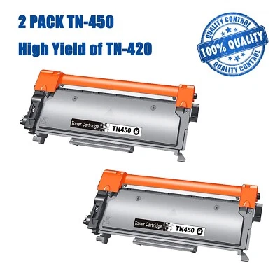 2PK tn-450 for Brother TN450 TN420 HL-2270DW/2280DW/2230/2240/2240D/MFC-7860 - Image 1 of 2