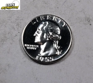 1955 Washington Quarter * Gem Proof Light Cameo * 90% Splitter * XQ415 - Bild 1 von 4