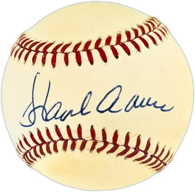 Hank Aaron Autographed Signed Official NL Baseball Atlanta Braves Beckett BAS - Image 1 of 4