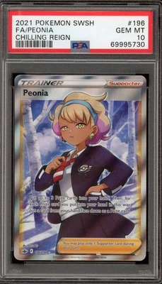 Pokemon Peonia Chilling Reign Full Art #196 PSA 10 Gem Mint - Image 1 of 2