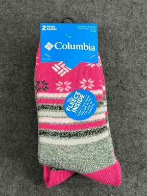 Calcetines térmicos Columbia para mujer de lana Fair Isle 2 pares de zapatos talla 4-10 nuevos con etiquetas Foto 1 de 2