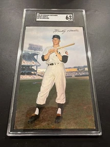 1953-55 Dormand Postcards Mickey Mantle Bat On Shoulder SGC 6 EX-NM - Picture 1 of 2