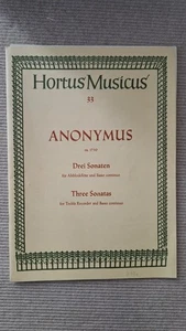 Hortus Musicus Anonymus 3 Sonaten für Altblockflöten - Bild 1 von 1
