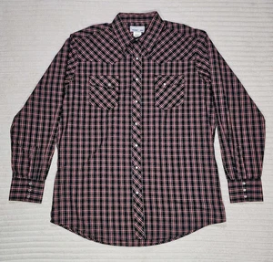 Camisa a Presión Wrangler Pearl Para Hombre XLT Negra Roja Cuadros Western Wrancher XL Alta - Imagen 1 de 10