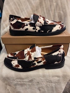 Nuevos mocasines para mujer Steve Madden Madison marrón estampado vaca talla 9 - Imagen 1 de 5