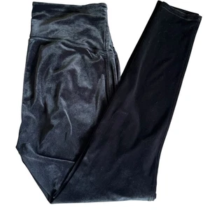 SPANX Leggings 1X/1TG Black Velvet High Waisted Black Comfort Stretch Athleisure - Picture 1 of 11