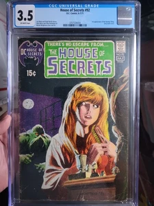 HOUSE OF SECRETS #92 CGC 3.5 1° App Swamp Thing Wrightson 1971 Età del Bronzo NUOVO - Foto 1 di 3
