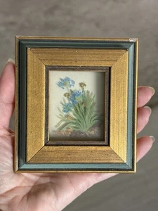 Vtg Floral 3D Oil Painting On Layered Glass Framed Mini Wall Art - Picture 1 of 6