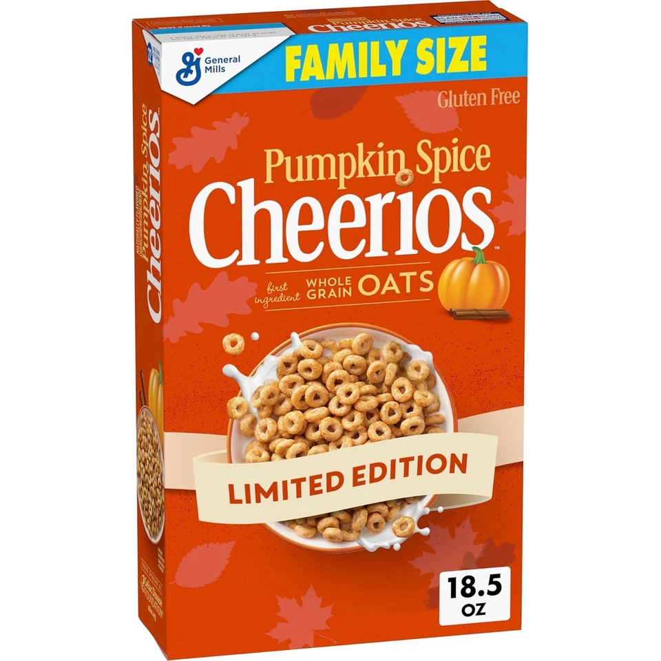 Pumpkin Spice Cheerios Gluten Breakfast Cereal 18.5 Ounce (Pack of 1)