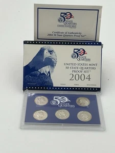 Proof Set 50 State Quarter Set 2004S US Mint OGP & COA 5 Coins - Picture 1 of 2