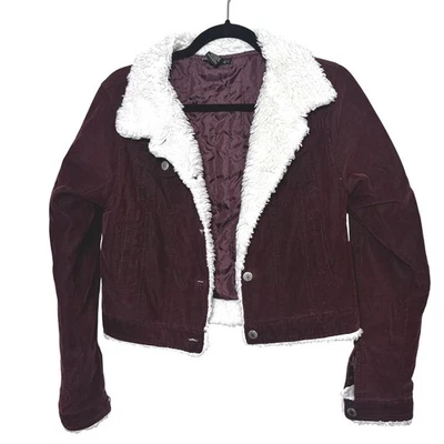 Corduroy Sherpa Lined Brown Trucker Jacket Womens Med' Western Gilmore Girls Alt - Image 1 of 4