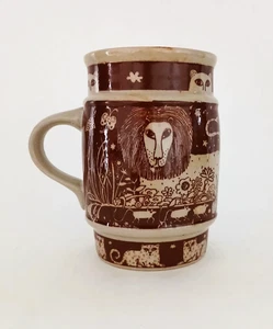 Tazza Taylor & NG Garden of Eden 1976 gatto leone marrone smaltato retrò vintage - Foto 1 di 6