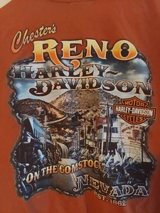 Harley-Davidson Chesters Reno Nevada Mens Tshirt Sz XL Front Pocket - Picture 1 of 4