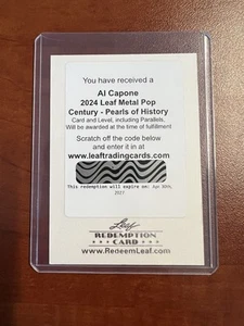 Al Capone 2024 Leaf Metal Pop Century Pearls Of History Redemption - Picture 1 of 2