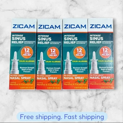 Spray nasal líquido alivio sinusal intenso para 4 Zicam 0,50 oz EXP2027+ ENVÍO NUEVO Foto 1 de 2