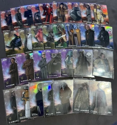 Lote de 31 SP Topps Chrome Star Wars refractor e inserto 2025 Foto 1 de 4