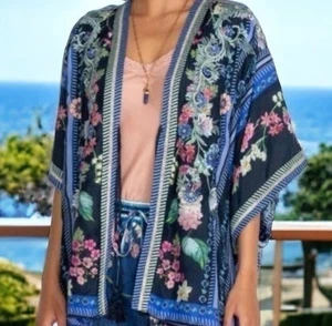 Kimono Johnny Was Leia seta RICAMATO nuovo con etichetta (oversize) taglia Large L prezzo al pubblico consigliato $545 - Foto 1 di 8