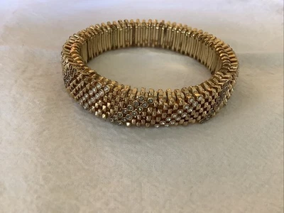 Pulsera Gris Transparente Estrás Expansión Elastizada Tono Dorado Foto 1 de 3