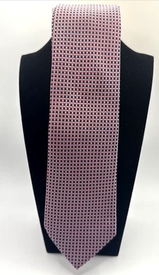 Nueva corbata Hugo Boss 100 % seda para hombre roja, azul marino y gris a cuadros Italia Foto 1 de 4