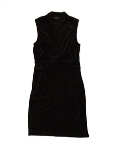 TOPSHOP Womens Sleeveless Sheath Dress UK 8 Small Black Polyester AK05 - Picture 1 of 3
