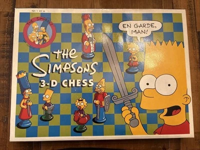 Vintage 1992 The Simpsons 3D Chess Set Complete Board Game Classic - Image 1 of 4