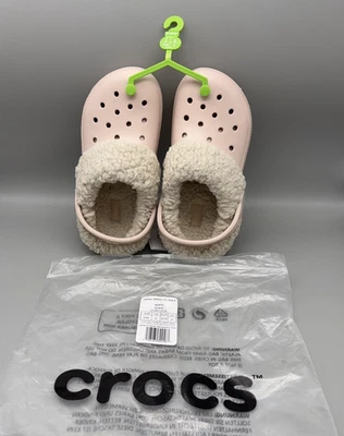 Crocs Clásico Blitzen IV Zueco Zapatos Juveniles Talla J2 Rosa Imitación Piel Forrado Acogedor Foto 1 de 4