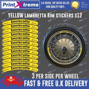 LAMBRETTA Rim tape Wheel stickers V50 V125 V200 GP G350 X125 X200 SPECIAL YELLOW - Picture 1 of 7