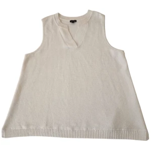 J. Jill Wearever Collection Damen V-Ausschnitt ärmellos Pullover Sweater weiß XL - Bild 1 von 10
