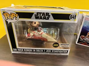 Funko Pop! Star Wars Obi-Wan Kenobi in Delta 7 Jedi Starfighter #641 - Foto 1 di 6