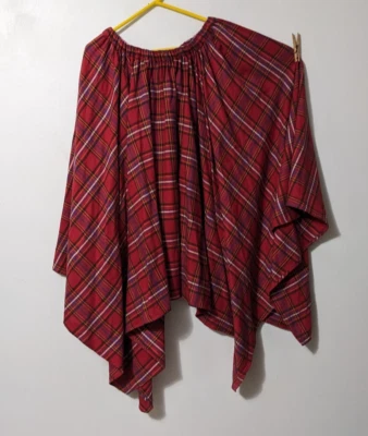 Tasha Polizzi Red Plaid Cotton Handkerchief Western Skirt M Long - Image 1 of 4
