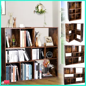 Brown Cube Book Storage Organizer 3-Tier Bookshelf Bookcase with Storage Shelves - Picture 1 of 9