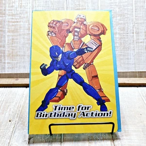 American Greetings Birthday Card 6x8 Action Man Super Power Yellow Blue - Picture 1 of 6