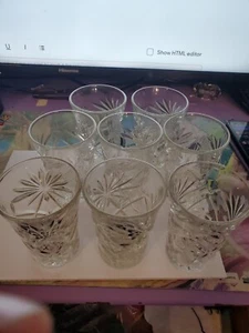 Clear 60’s Oatmeal Starburst “MILK” Tumbler Anchor Hocking EAPG Glass Set of 8 - Picture 1 of 4