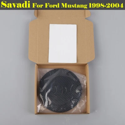 For 99-2001 2002 2003 2004 FORD MUSTANG GLOSS BLACK Fuel Gas Door Cover OVERLAY - Image 1 of 4