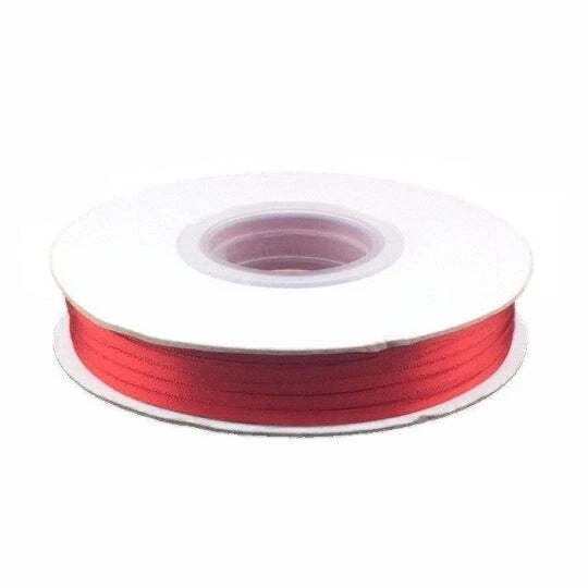 Narrow Red Ribbon | Red 1/8 Inch Satin Ribbon - Double Faced - 100 Yds - Image 1 of 1