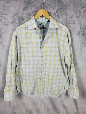 Рубашка мужская Robert Graham размер XL белые желтые квадраты клетчатая на пуговицах с откидными манжетами  - Изображение 1 из 4