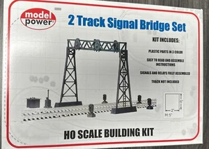 Model Power HO Kit 419 2 Track Signal Bridge Set Clarkesville Depot NIB - Picture 1 of 4