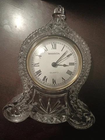 Petite Gothic Clock with Quartz Movement, 24 Percent Lead Crystal Cover
